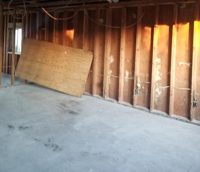 Inside garage with no debris or smoke residue remaining 